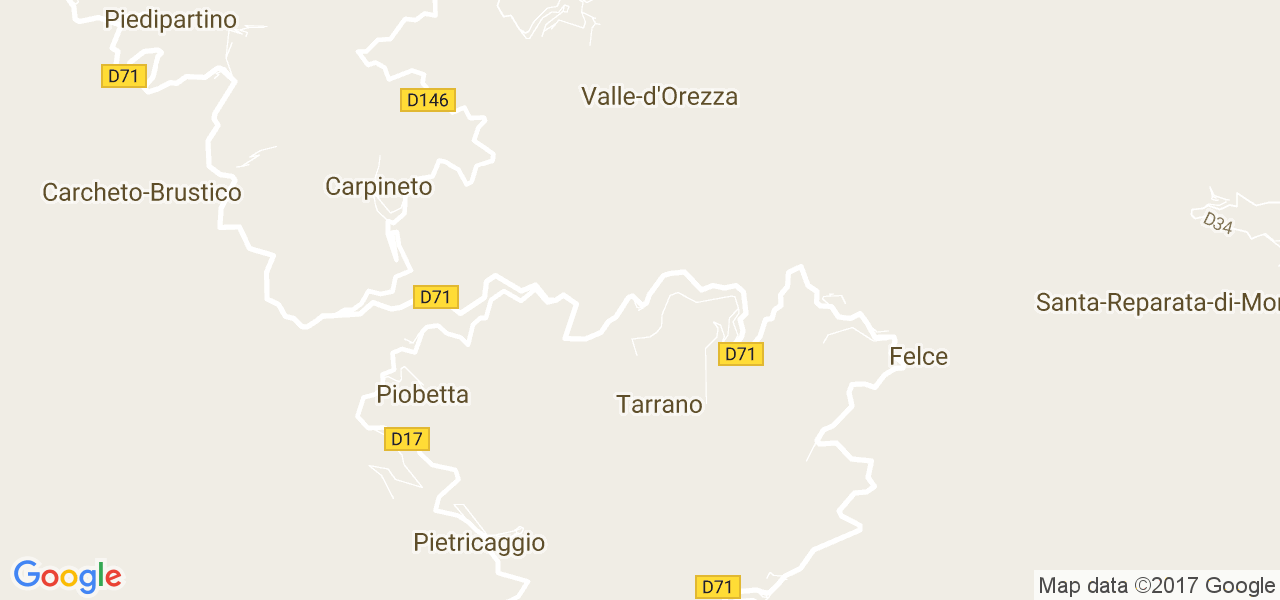 map de la ville de Tarrano