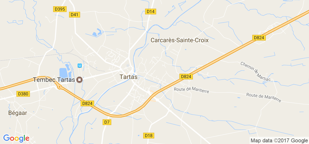 map de la ville de Tartas