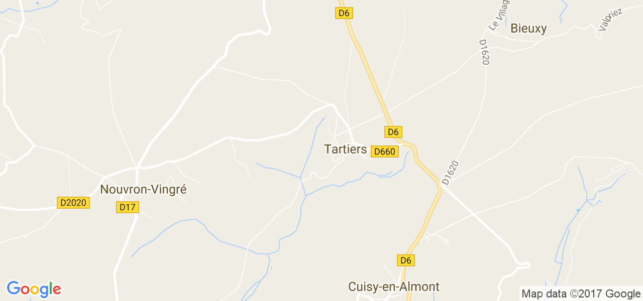 map de la ville de Tartiers