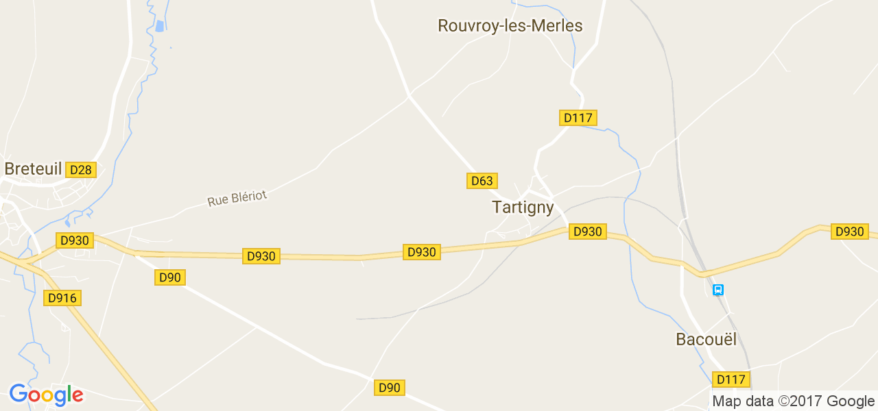 map de la ville de Tartigny