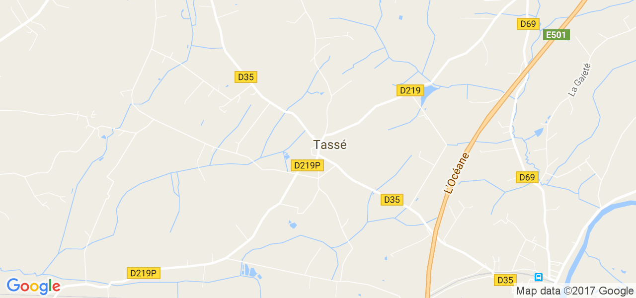 map de la ville de Tassé