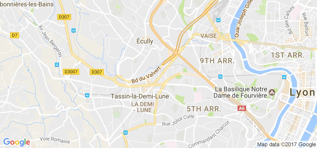 map de la ville de Tassin-la-Demi-Lune