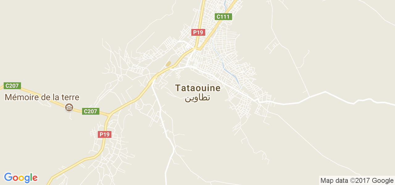 map de la ville de Tataouine