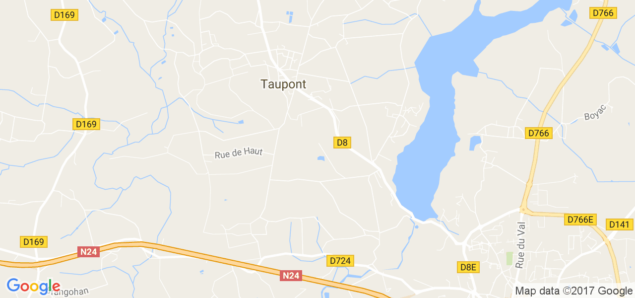 map de la ville de Taupont