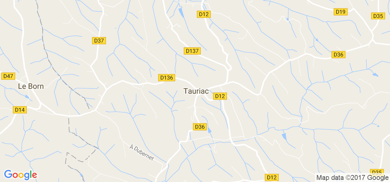 map de la ville de Tauriac