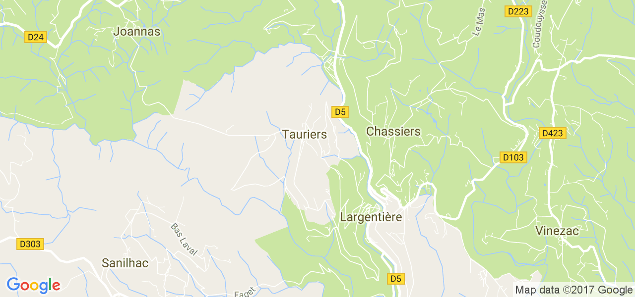 map de la ville de Tauriers