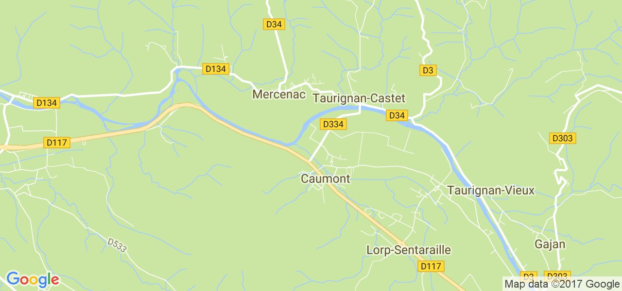 map de la ville de Taurignan-Castet