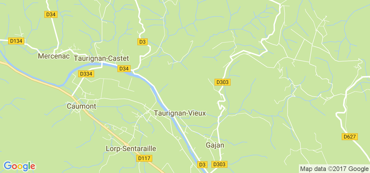 map de la ville de Taurignan-Vieux