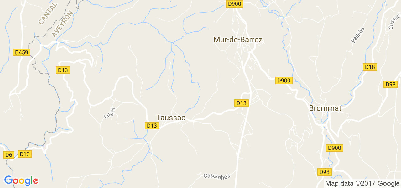 map de la ville de Taussac