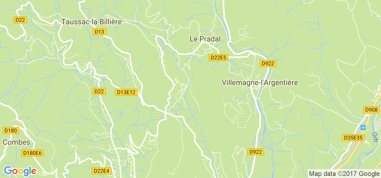 map de la ville de Taussac-la-Billière