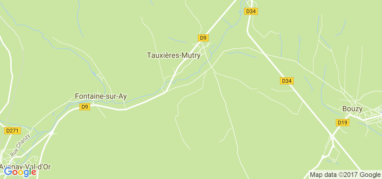 map de la ville de Tauxières-Mutry