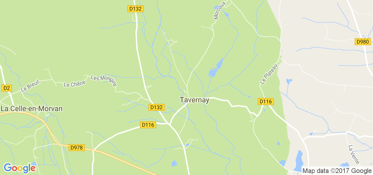 map de la ville de Tavernay