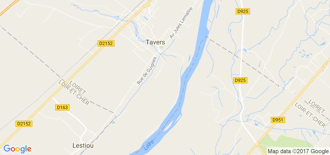 map de la ville de Tavers