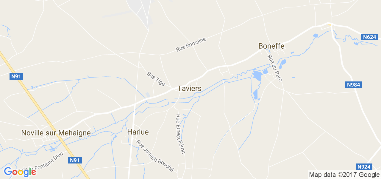 map de la ville de Taviers