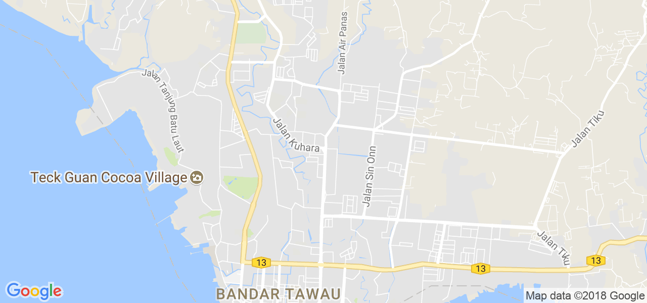 map de la ville de Tawau