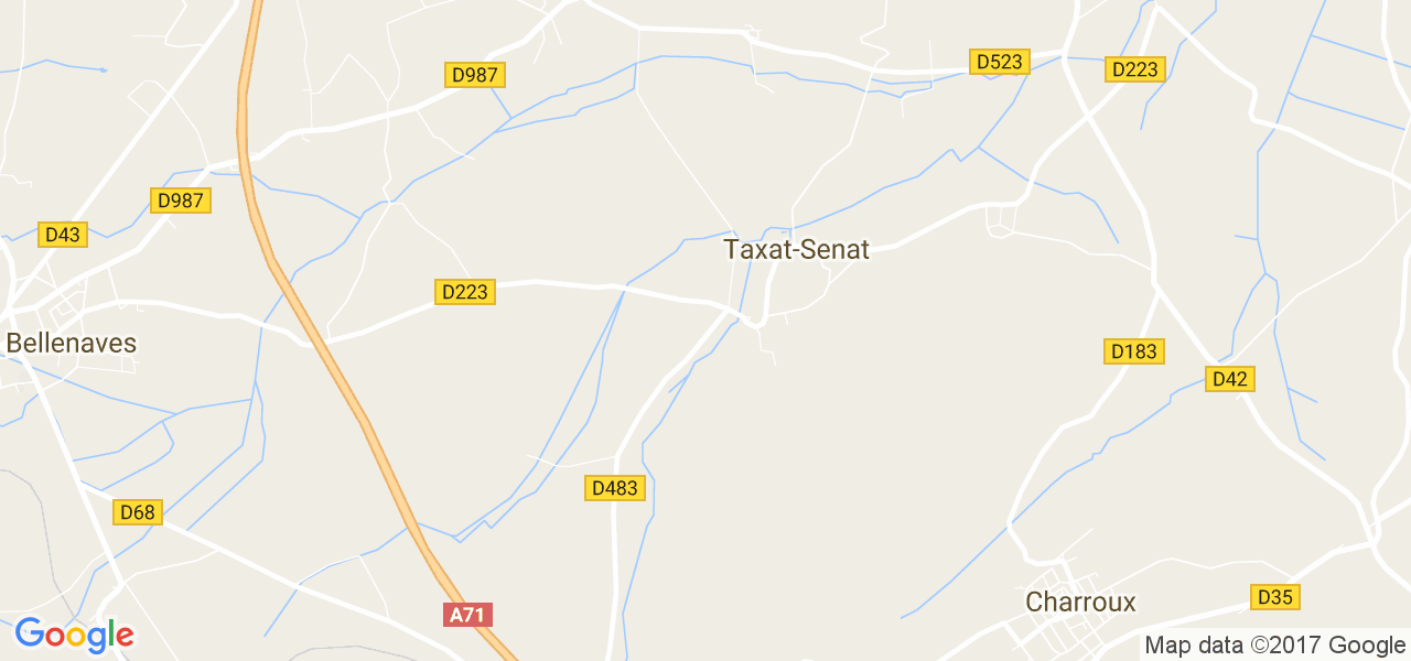 map de la ville de Taxat-Senat