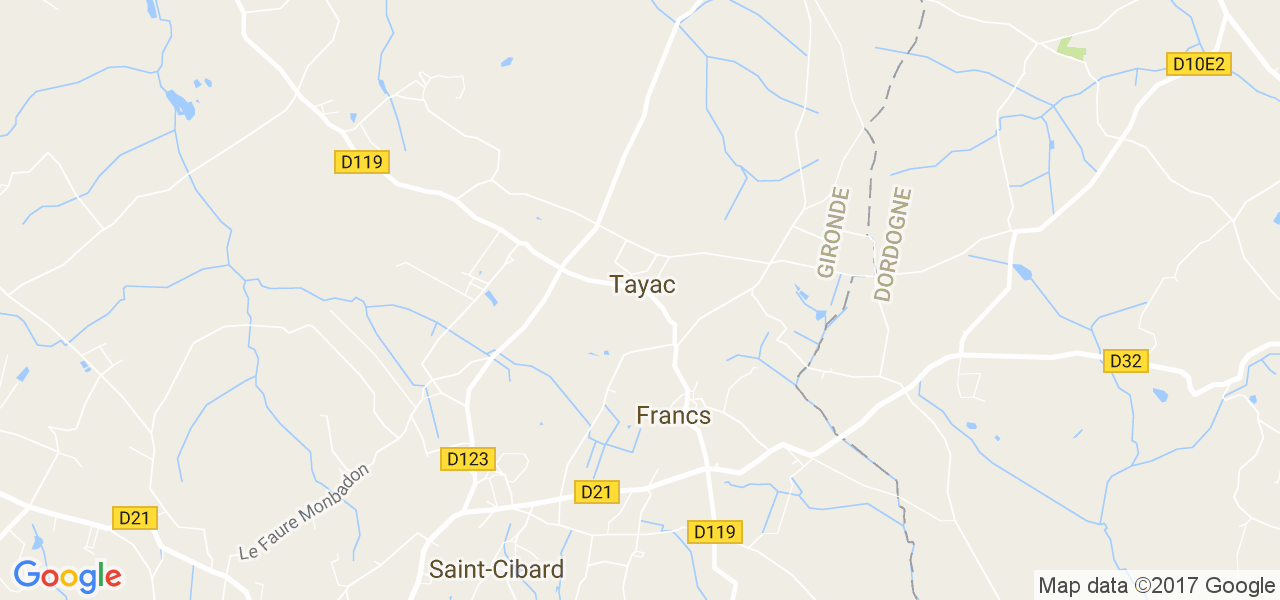 map de la ville de Tayac