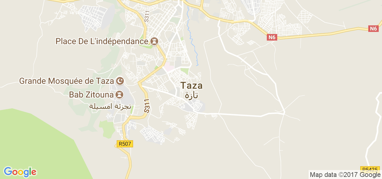 map de la ville de Taza