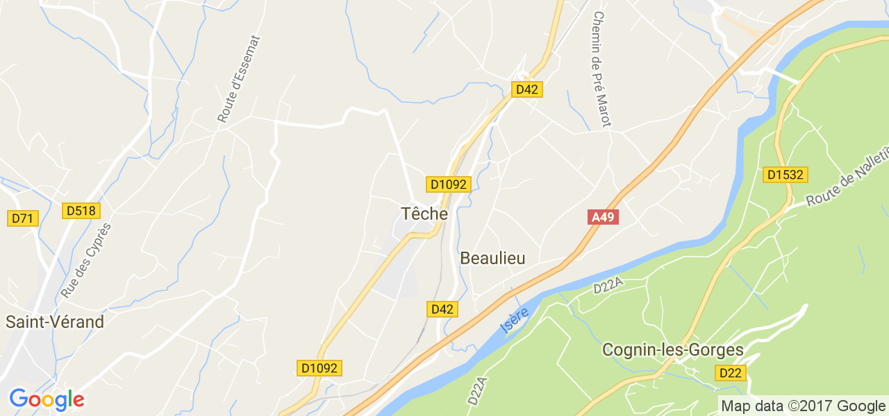 map de la ville de Têche