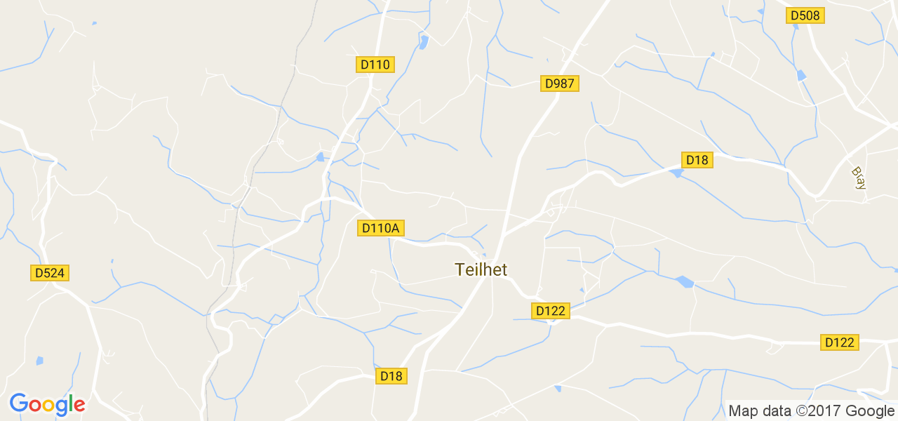 map de la ville de Teilhet