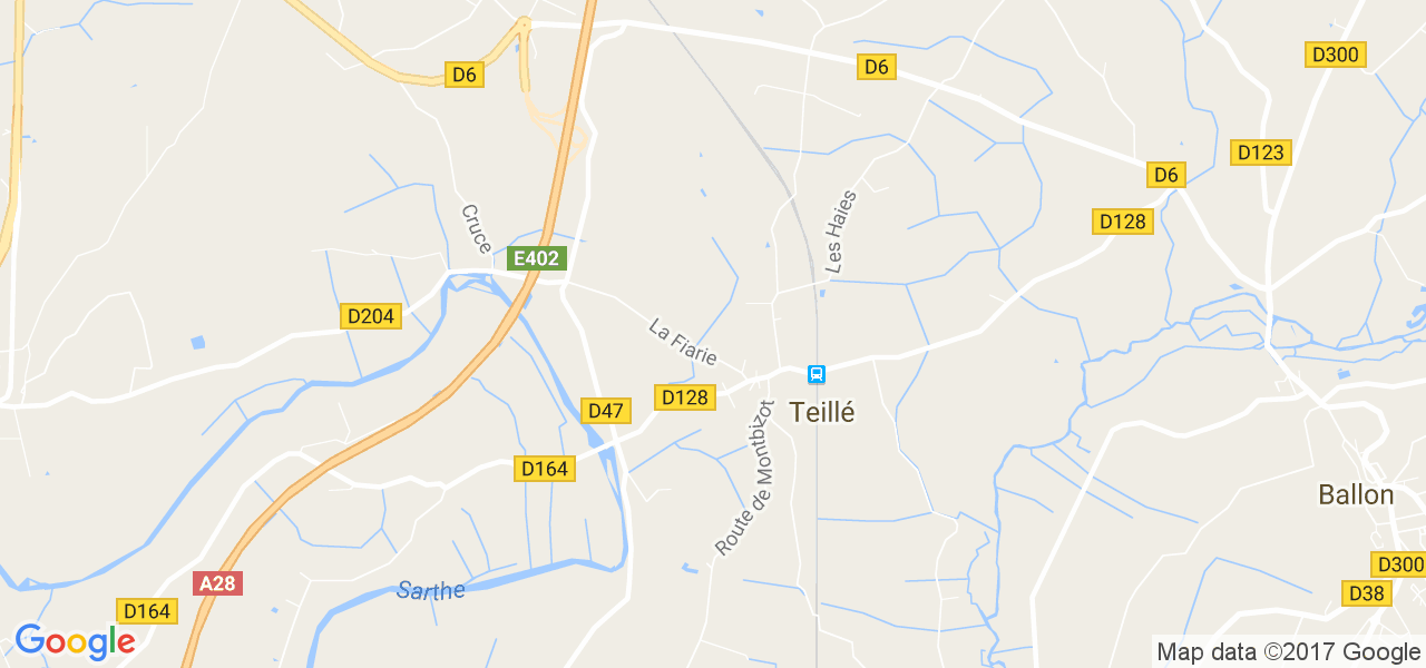 map de la ville de Teillé