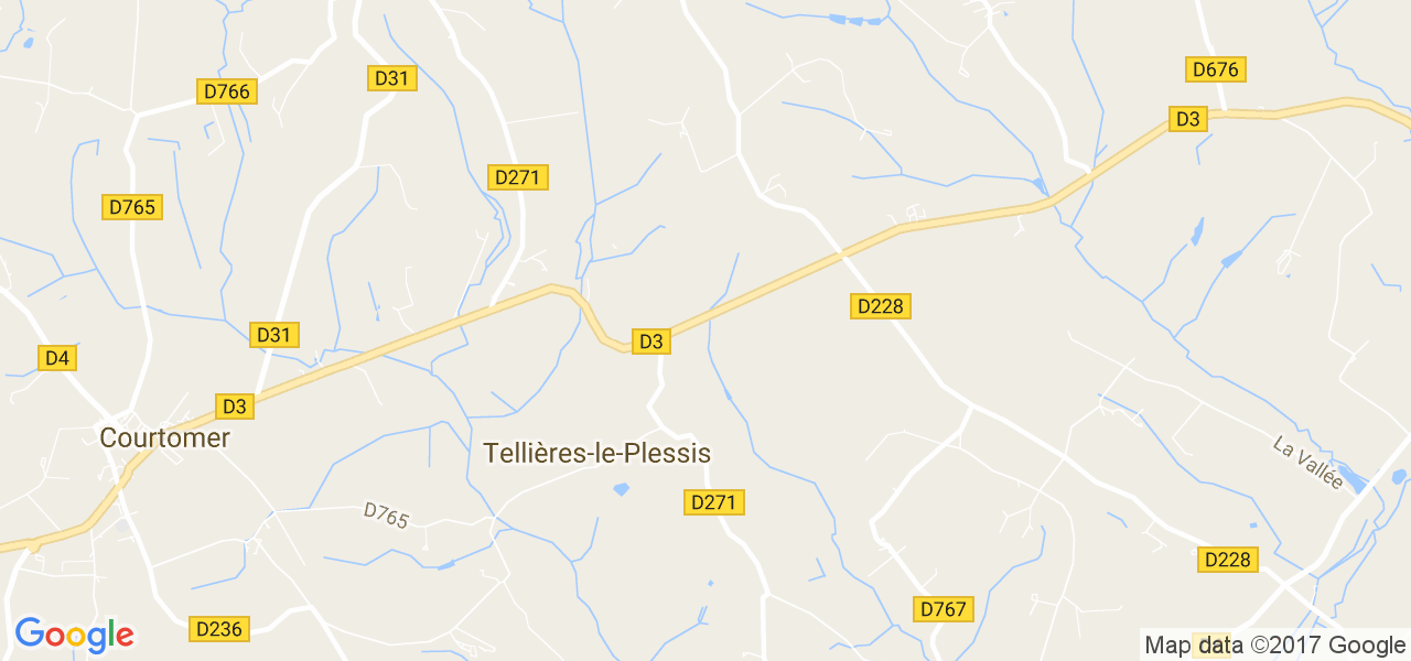 map de la ville de Tellières-le-Plessis