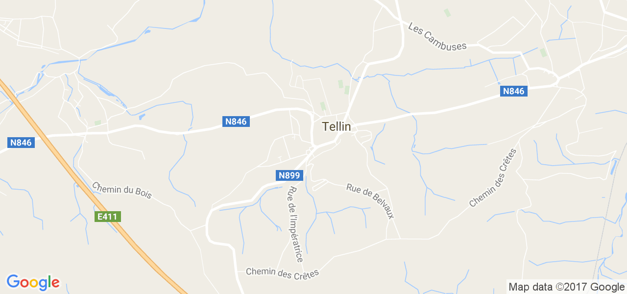 map de la ville de Tellin