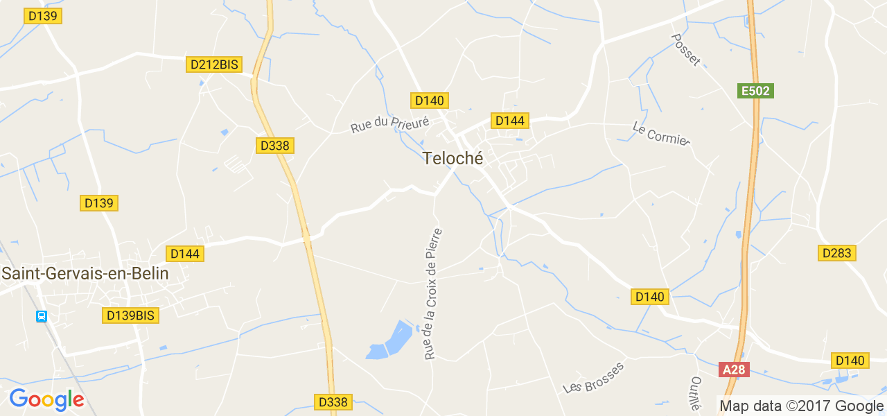 map de la ville de Teloché