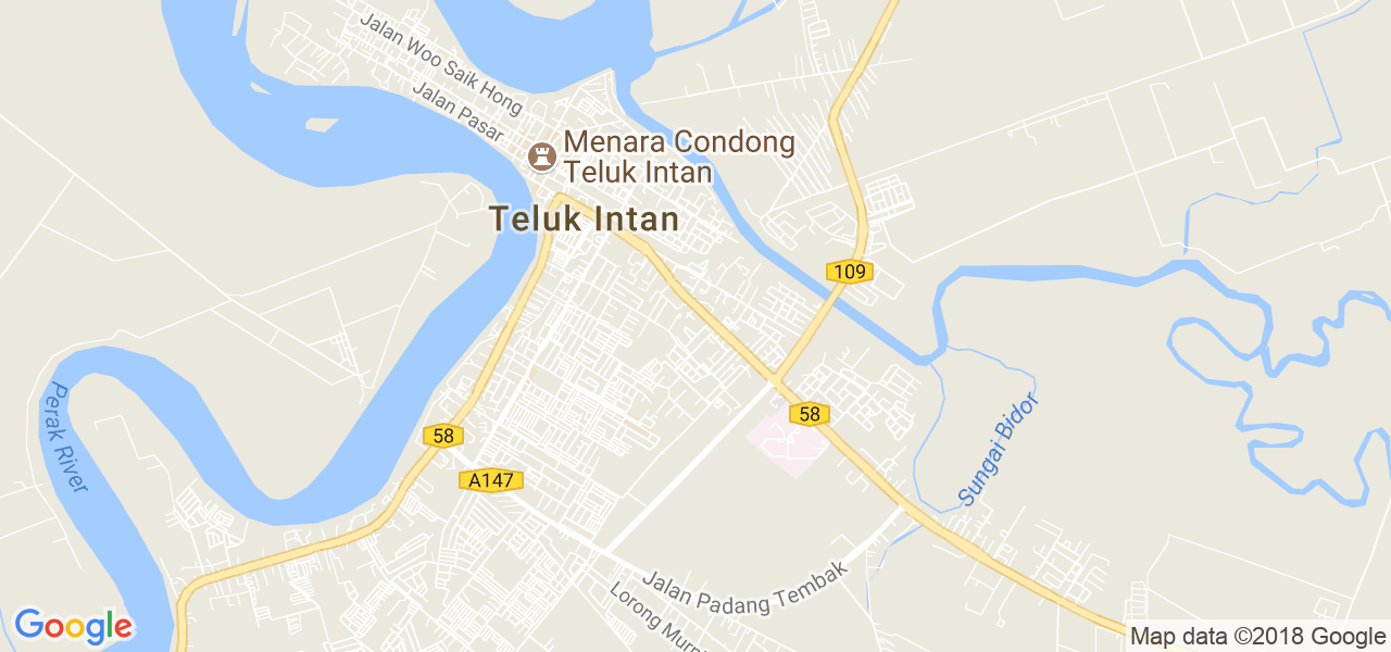 map de la ville de Teluk Intan