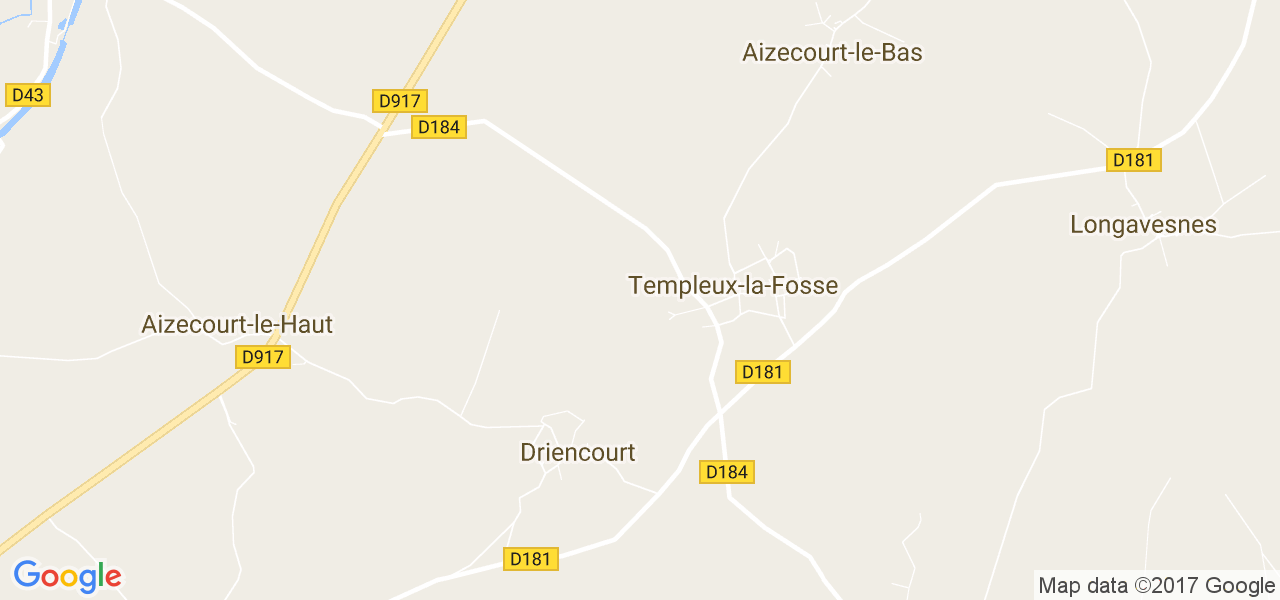 map de la ville de Templeux-la-Fosse