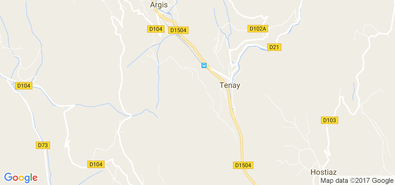 map de la ville de Tenay