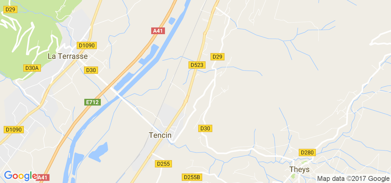 map de la ville de Tencin