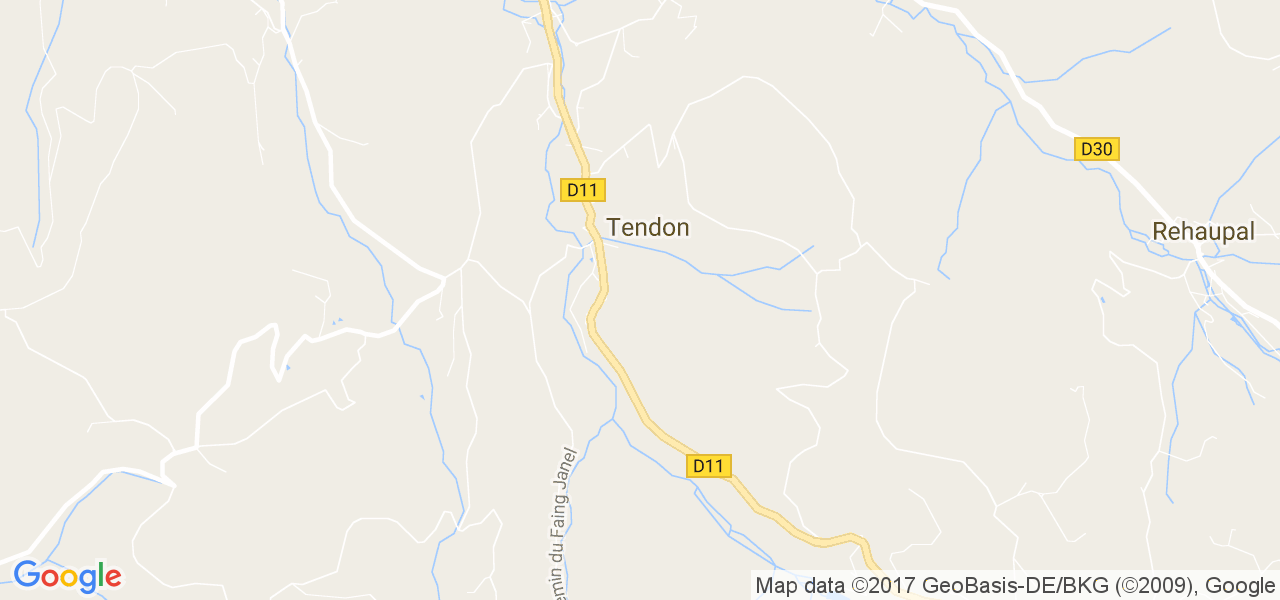 map de la ville de Tendon