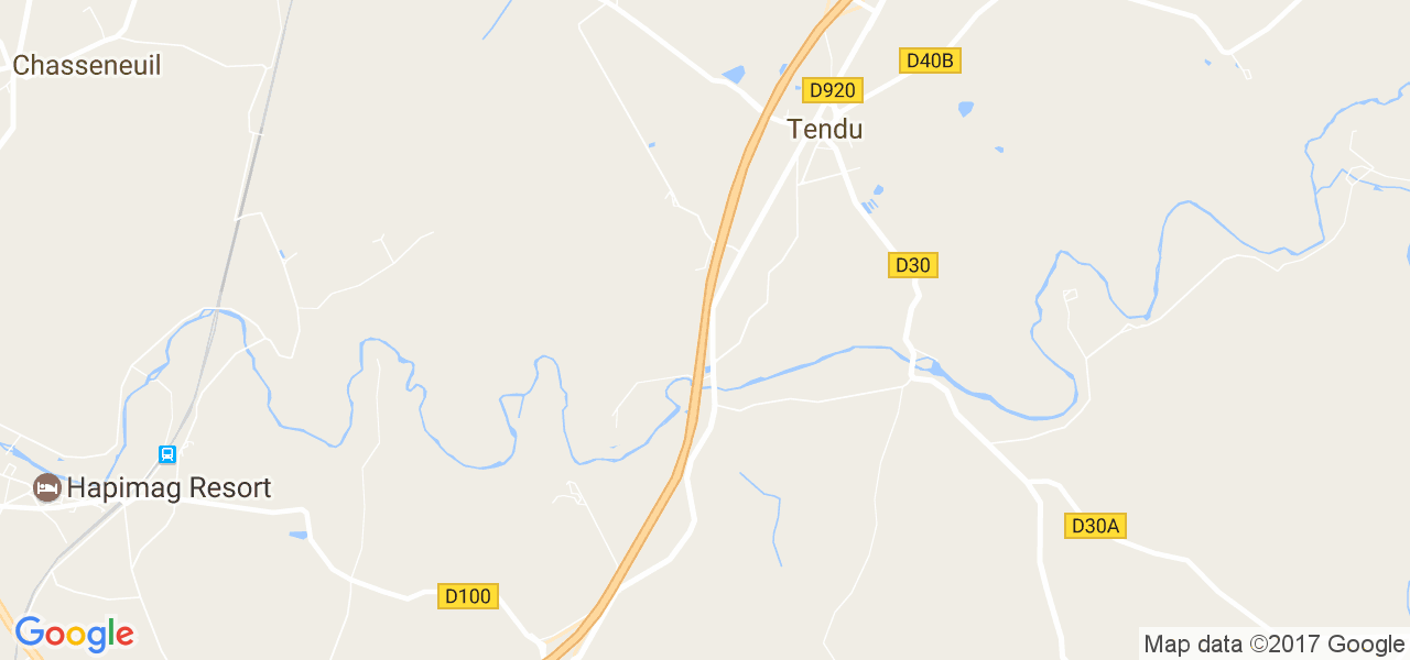 map de la ville de Tendu