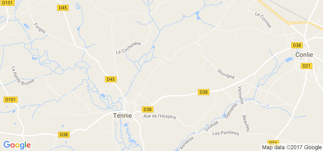 map de la ville de Tennie