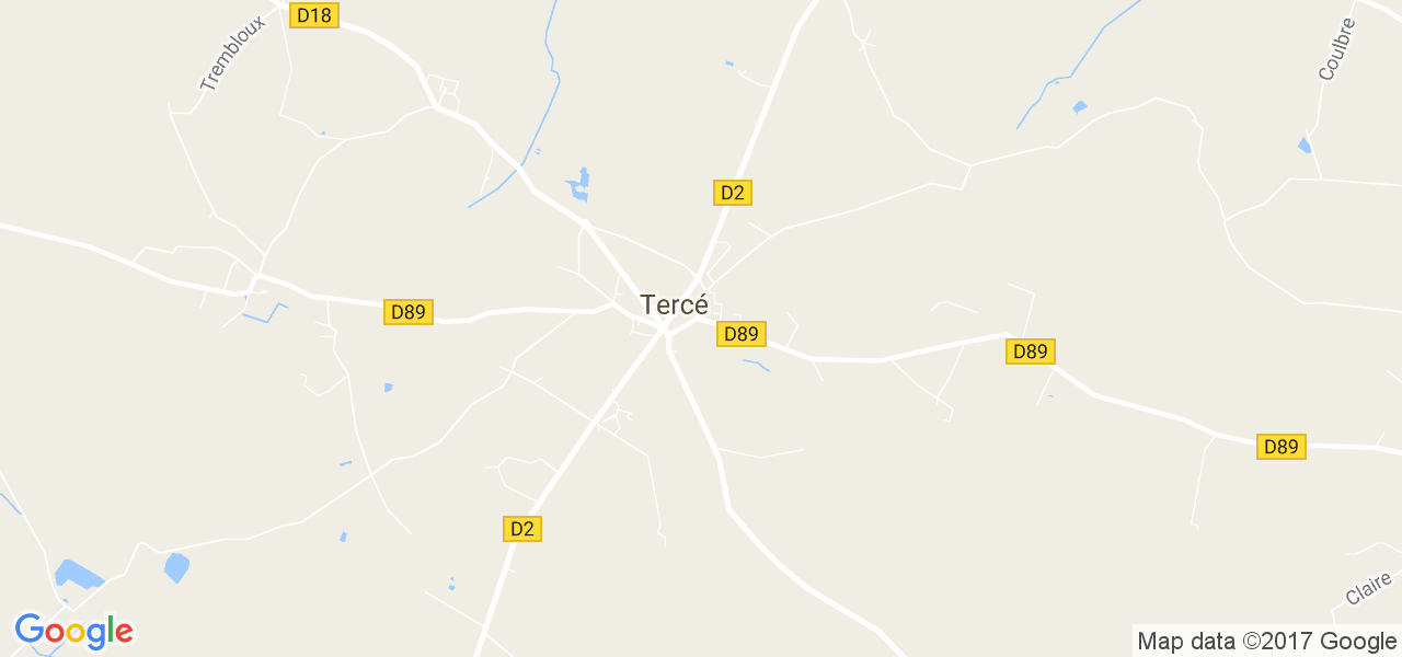 map de la ville de Tercé