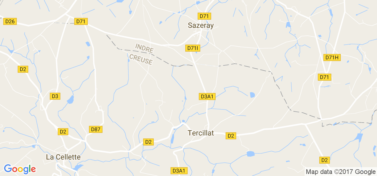 map de la ville de Tercillat