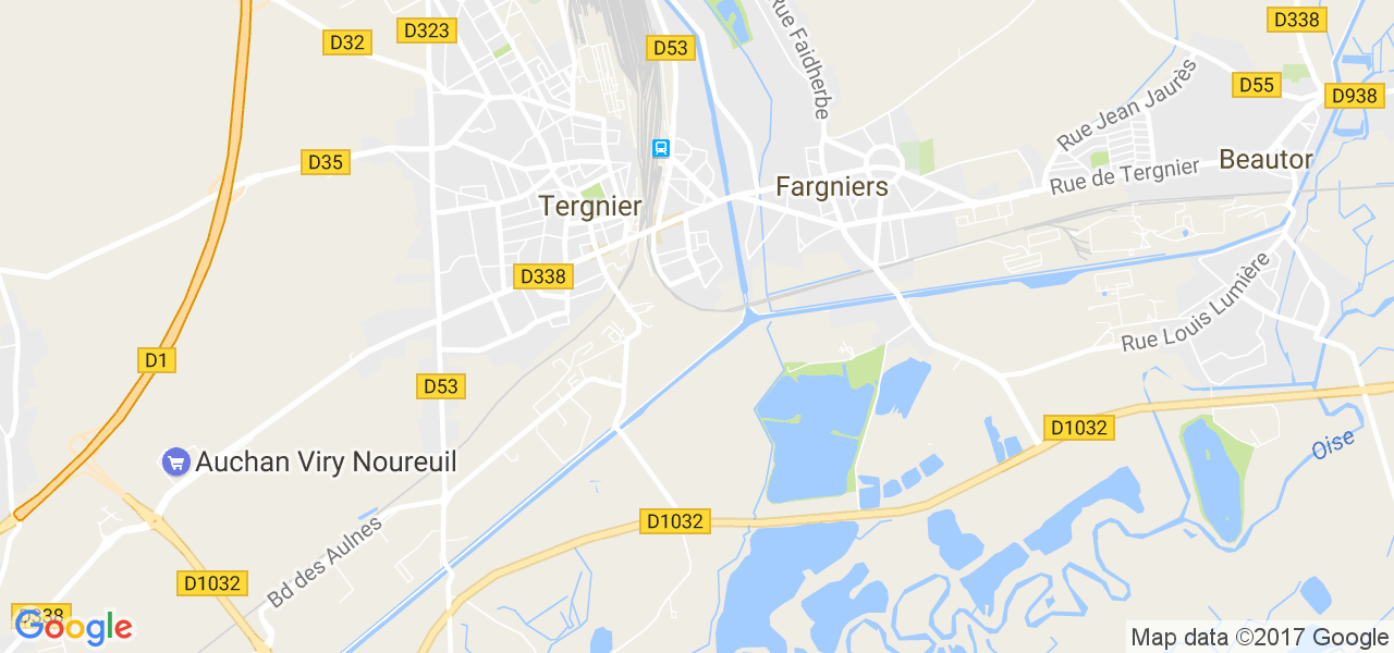 map de la ville de Tergnier