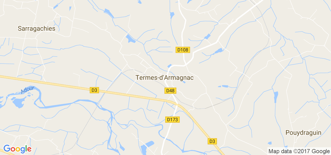 map de la ville de Termes-d'Armagnac