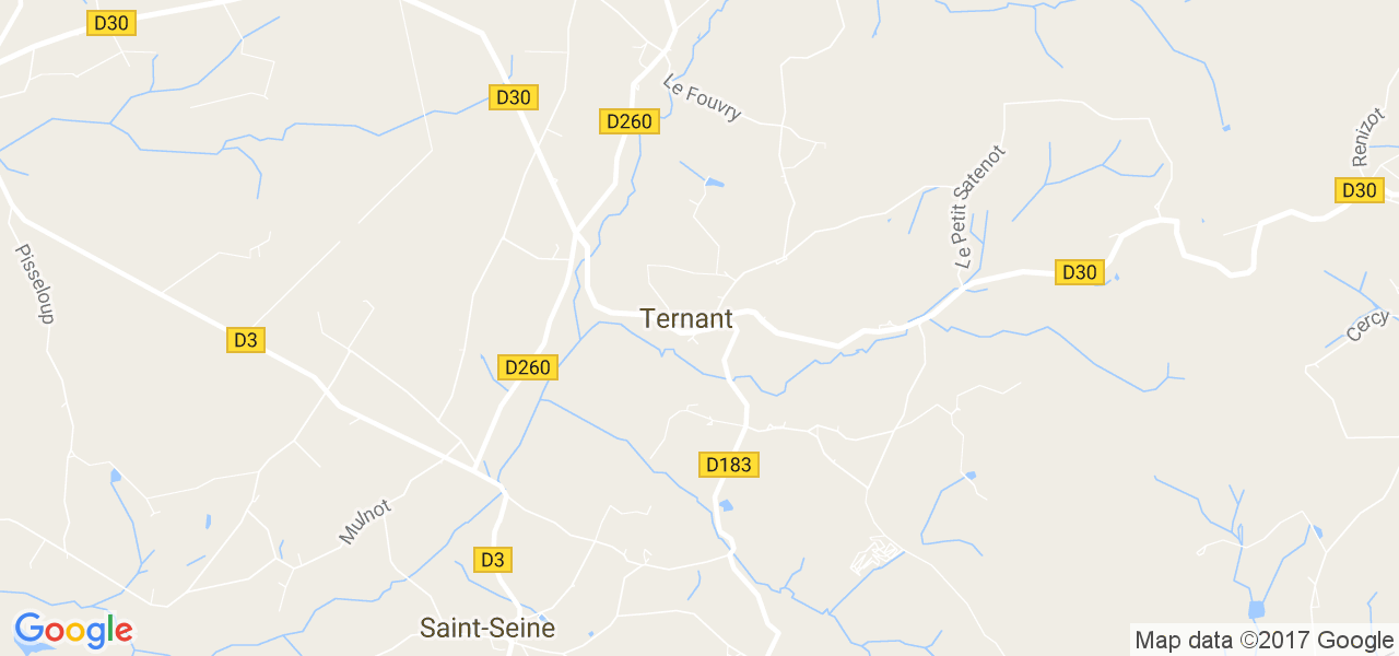 map de la ville de Ternant