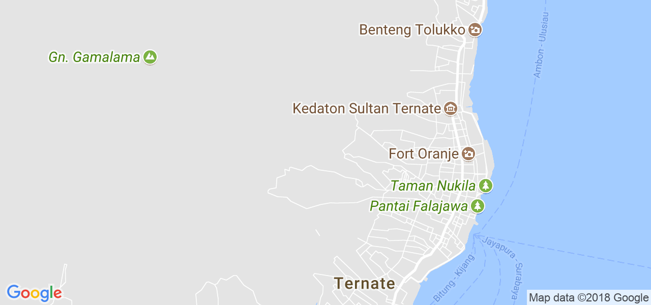 map de la ville de Ternate