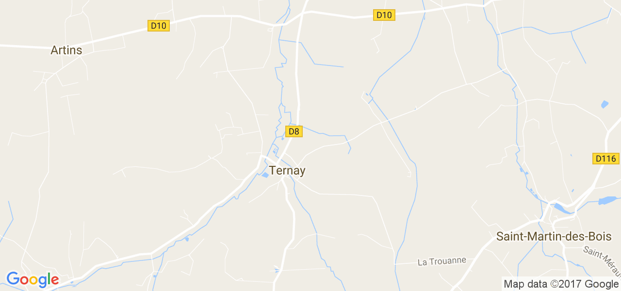 map de la ville de Ternay