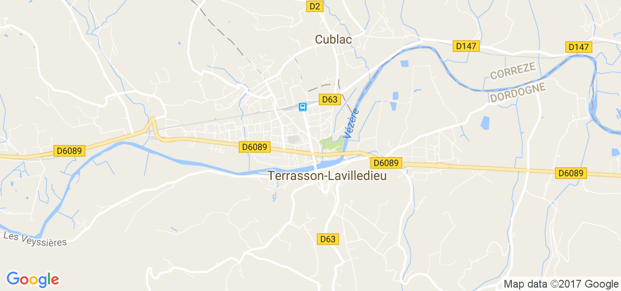 map de la ville de Terrasson-Lavilledieu