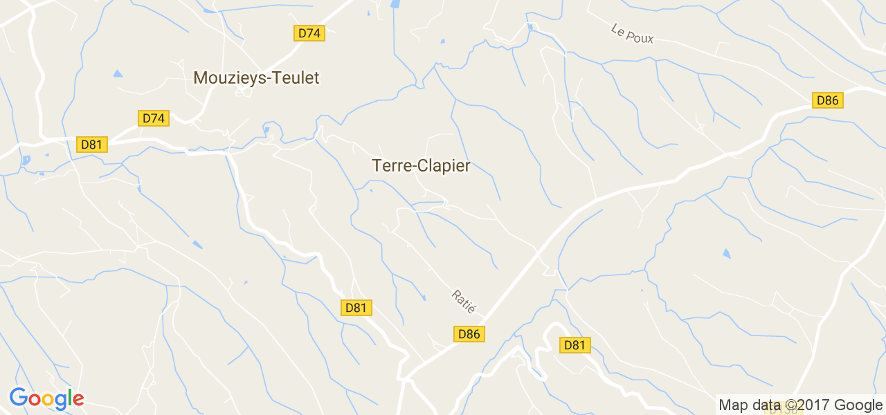 map de la ville de Terre-Clapier