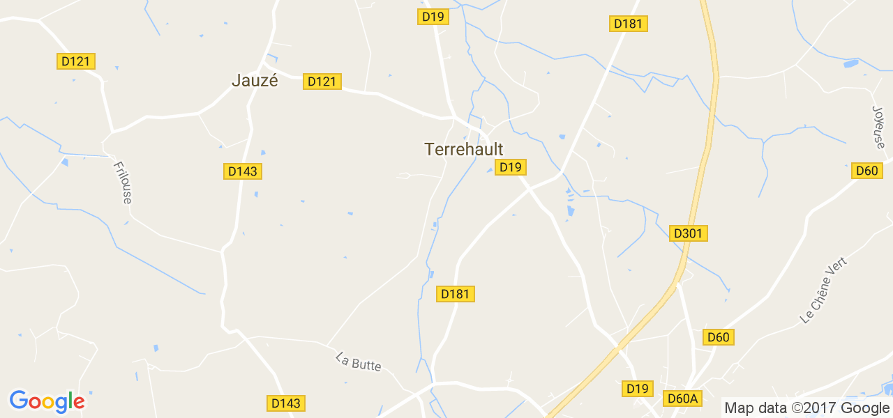 map de la ville de Terrehault