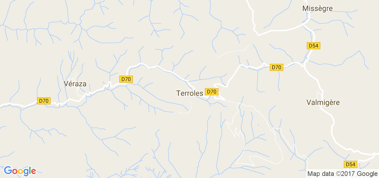 map de la ville de Terroles