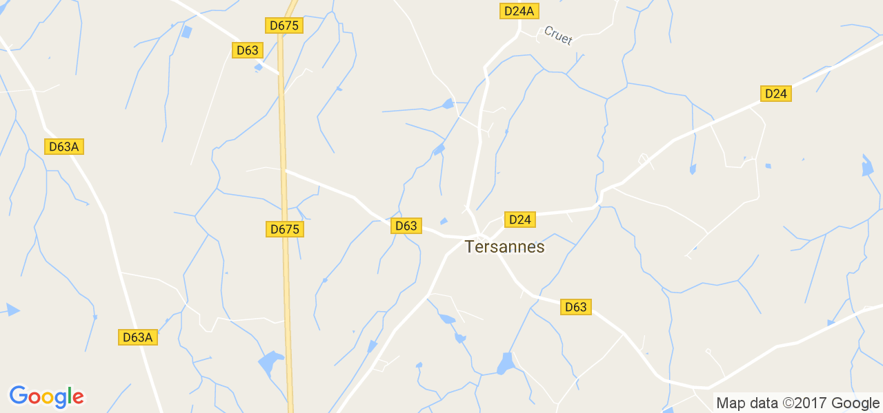 map de la ville de Tersannes