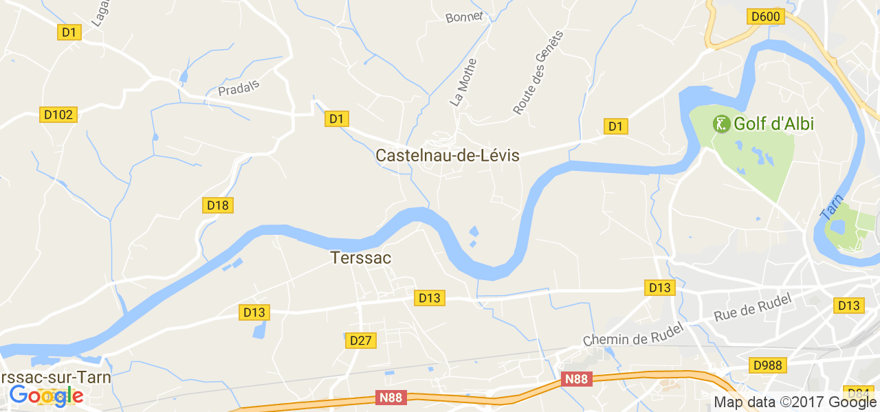 map de la ville de Terssac