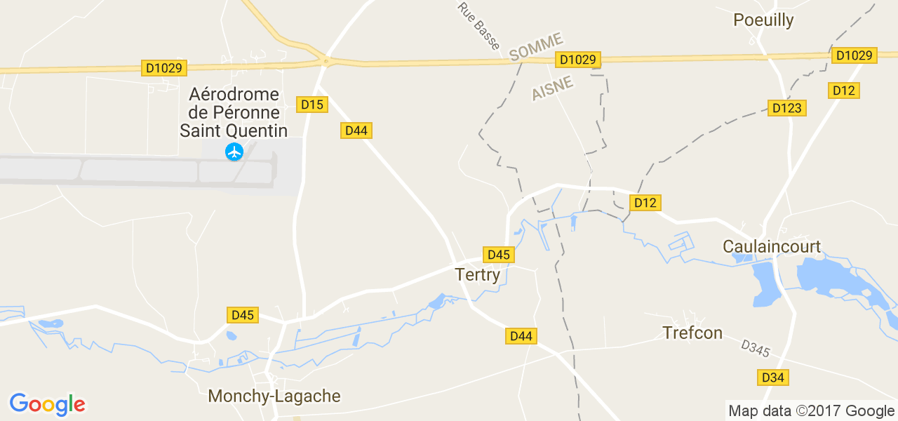 map de la ville de Tertry