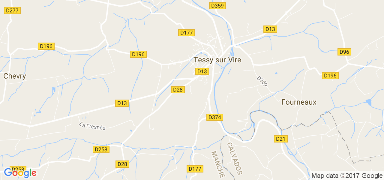 map de la ville de Tessy-sur-Vire